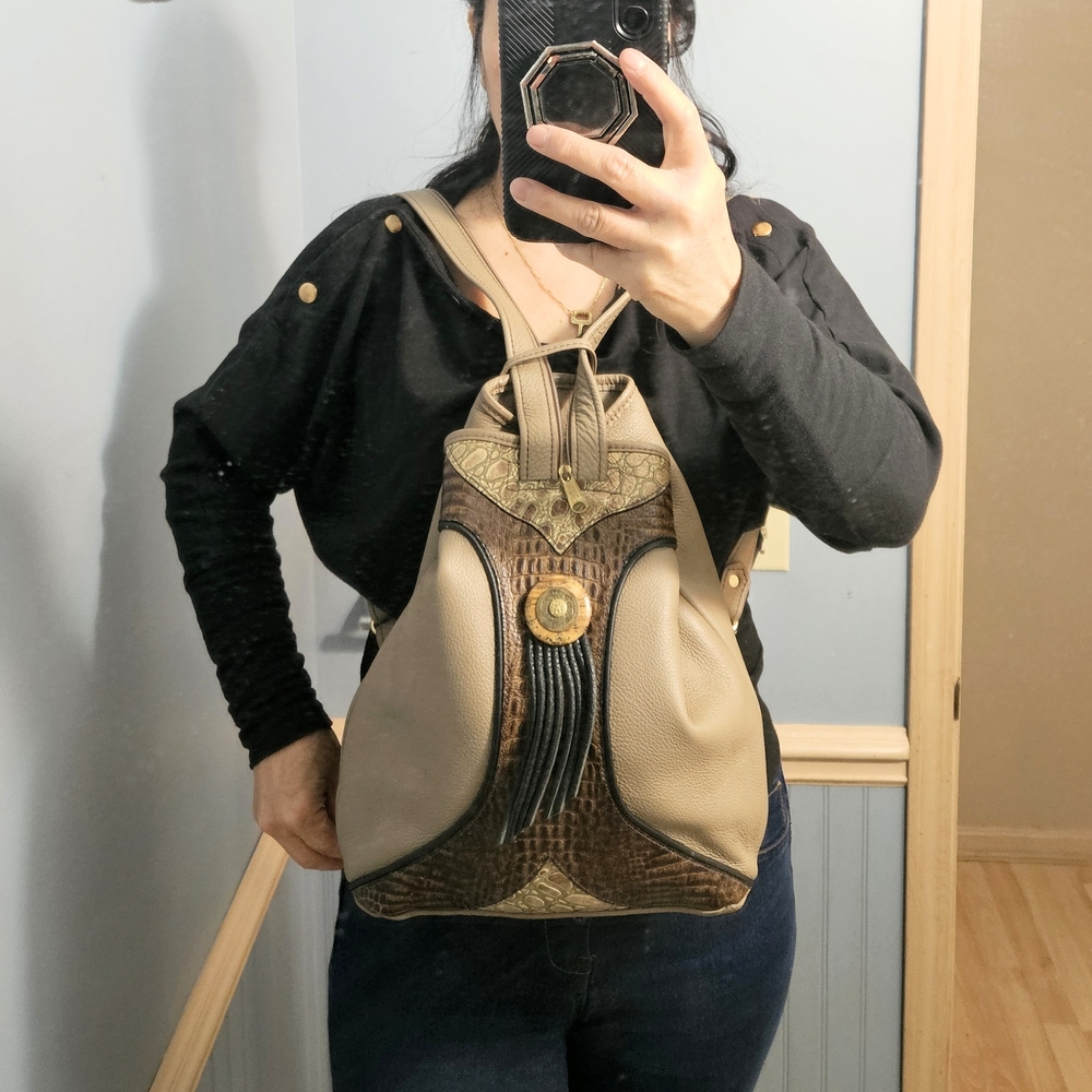 23rd Mainsail Art Festival Comfy Tan and Black Backpack Marvin Bower Retail $339